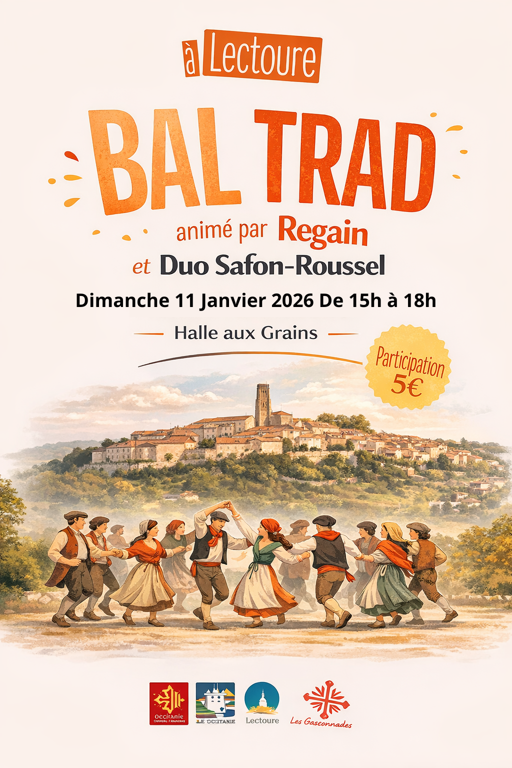 11 JANVIER 2026 – BAL TRAD REGAIN ET DUO SAFON ROUSSEL – HALE AUX GRAINS – LECTOURE 15h
